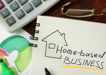 Home Based Business written on piece of paper. 